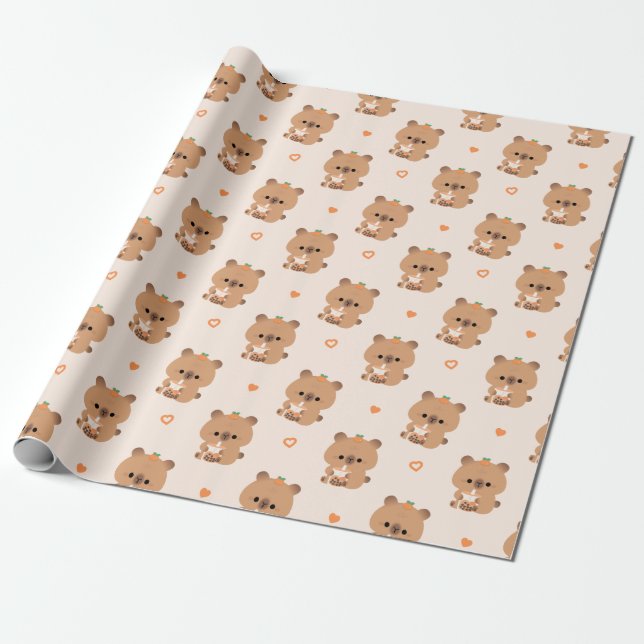 Papel De Regalo Capybara Boba (Desenrollado)