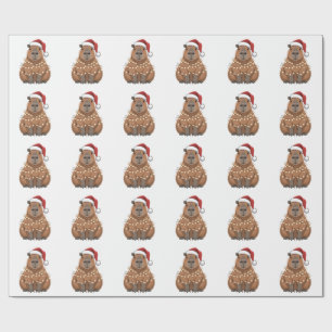 Papel De Regalo Capybara Navidad Coincidencia Funny Santa