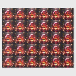 Papel De Regalo Cara burbujeante roja transparente con estrellas