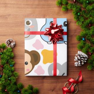 Papel De Regalo Cara de animales pequeños