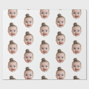 Papel De Regalo Cara de bebé linda personalizada Foto Cumpleaños M
