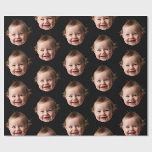 Papel De Regalo Cara de bebé linda personalizada Foto Cumpleaños M