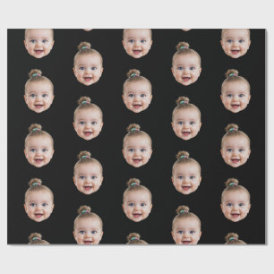 Papel De Regalo Cara de bebé linda personalizada Foto Cumpleaños M
