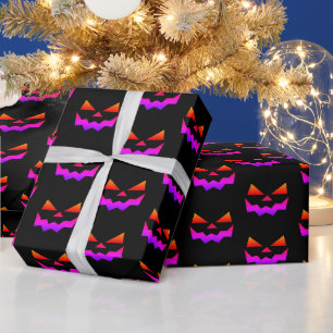 Papel De Regalo Cara de calabaza brillante de calabaza de calabaza