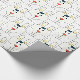 Papel De Regalo Cara de conejo de equipo - amarillo y blanco - v2
