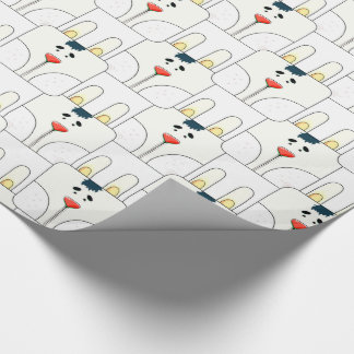 Papel De Regalo Cara de conejo de equipo - amarillo y blanco - v2