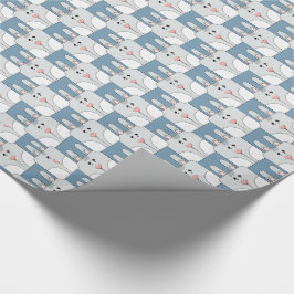 Papel De Regalo Cara de conejo de equipo - Gris y azul v2