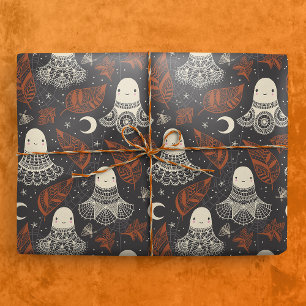 Papel De Regalo Cara de fantasmas de Halloween - Polvo