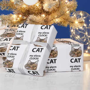 Papel De Regalo Cara de Gato Mi Reloj de Alarma Gato Atigrado