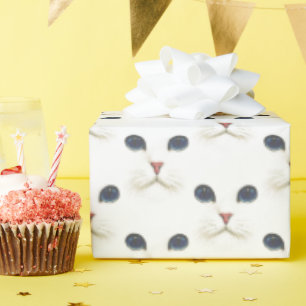 Papel De Regalo Cara de gato persa blanca