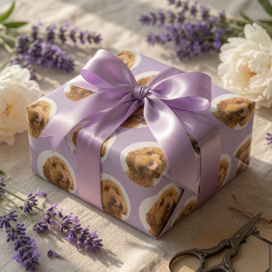 Papel De Regalo Cara de Mascota de Lavanda Personalizada