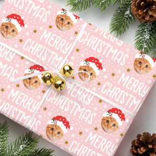 Papel De Regalo Cara de Navidad Adorable en un Agujero Foto de Mas