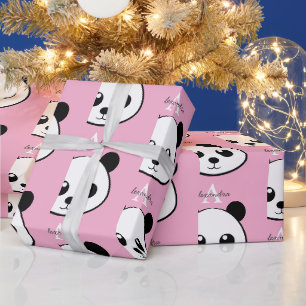 Papel de Regalo Cara de Panda Sonriente – Monogram