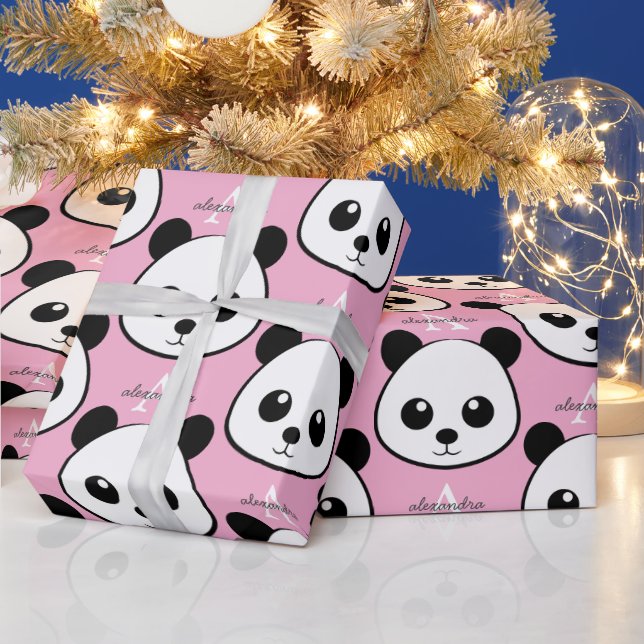 Papel de Regalo Cara de Panda Sonriente – Monogram (Vacaciones)