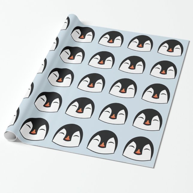Papel De Regalo Cara de pingüino (Desenrollado)