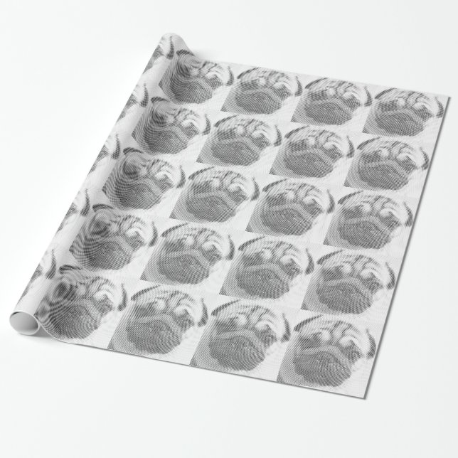 Papel De Regalo Cara de pug (Desenrollado)