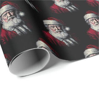 Papel De Regalo Cara de Santa Trump Vintage Divertida Navidad Fies