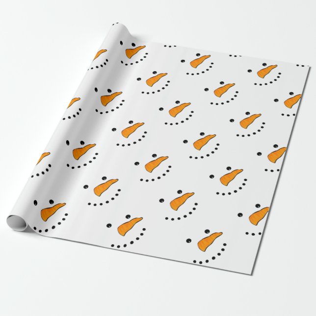 Papel De Regalo Cara de Snowman (Desenrollado)