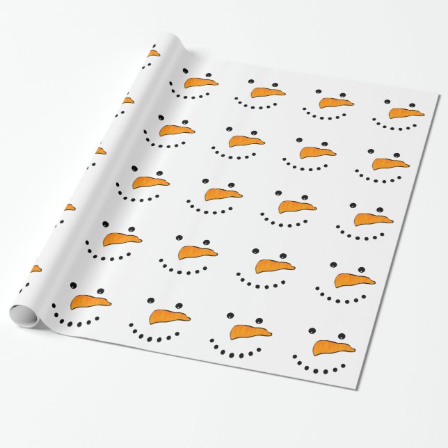 Papel De Regalo Cara de Snowman (Desenrollado)