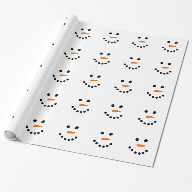 Papel De Regalo Cara de Snowman (Desenrollado)