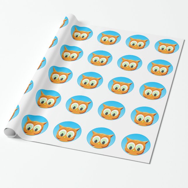 Papel De Regalo Cara De Un Pequeño Búho (Desenrollado)