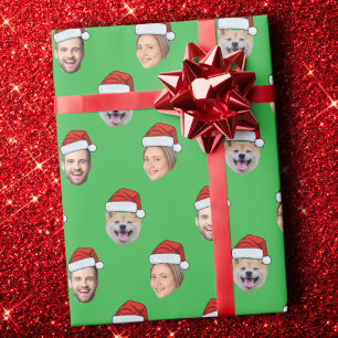 Papel De Regalo Cara divertida de Santa Hat, cara Personalizado 3 