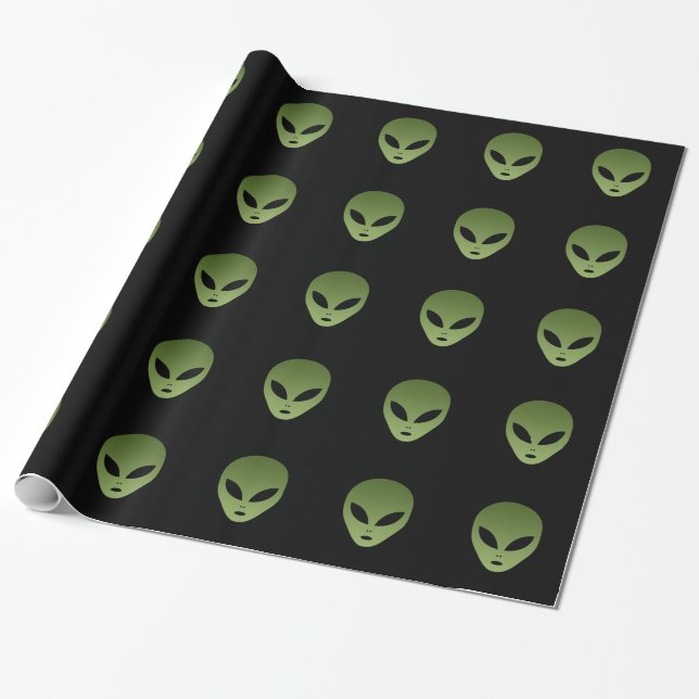 Papel De Regalo Cara extranjera extraterrestre (Desenrollado)