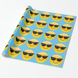 Papel De Regalo Cara sonriente con emoji fresca de las gafas de
