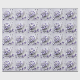 Papel De Regalo Caracol de cristal morado plateado