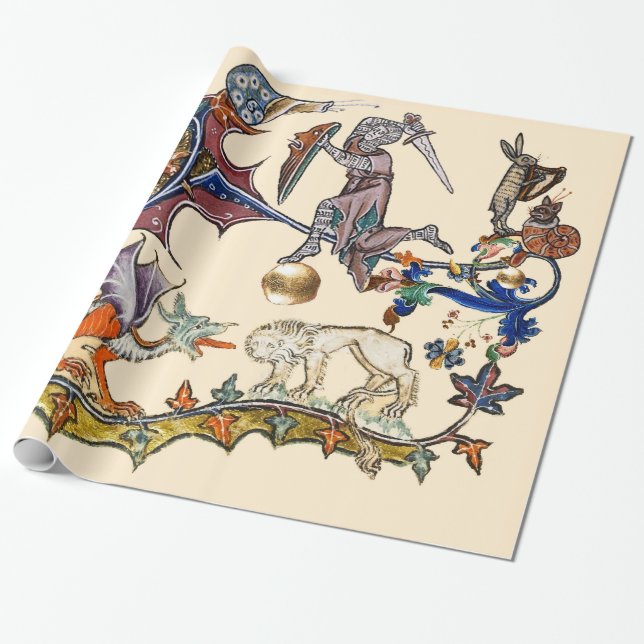 Papel De Regalo Caracol medieval de guerra bESTIARIA contra caball (Desenrollado)