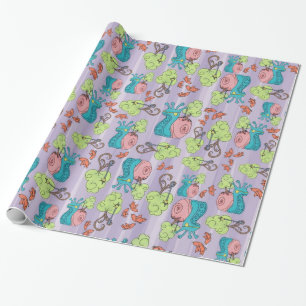 Papel De Regalo Caracoles De Carreras Y Aves