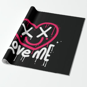 Papel De Regalo carácter cardíaco con ojos muertos y sonrisa pulve