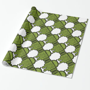 Papel De Regalo Carácter de garabato de burbujas para el robot And