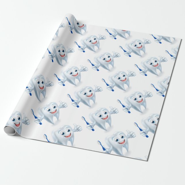 Papel De Regalo Carácter de la mascota del diente (Desenrollado)