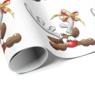 Papel De Regalo Carácter divertido desconcertado reno del navidad
