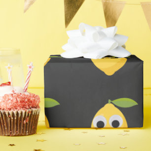 Papel De Regalo Carácter limón, fruta dulce con ojos googleos