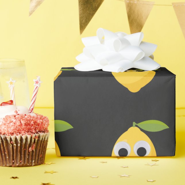 Papel De Regalo Carácter limón, fruta dulce con ojos googleos (Fiesta de cumpleaños )