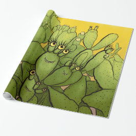 Papel De Regalo Caracteres Cactus divertidos Cute Caracteres Sucul