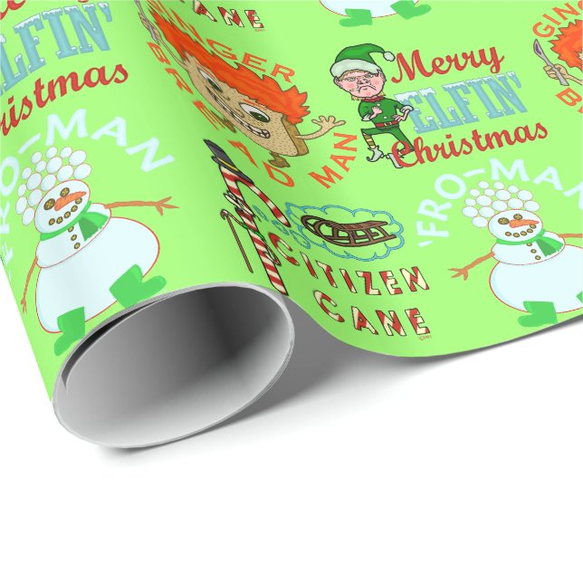Papel De Regalo Caracteres divertidos del retruécano del dibujo (Esquina del rollo)