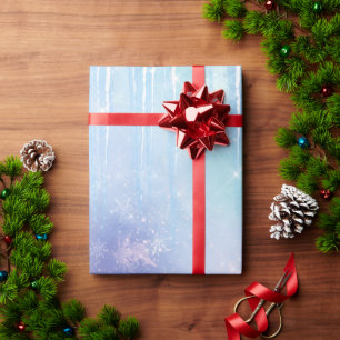 Papel De Regalo Carámbanos Copos de Nieve Cristales Azul Púrpura C