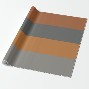 Papel De Regalo Caramelo de cobre y franjas grises