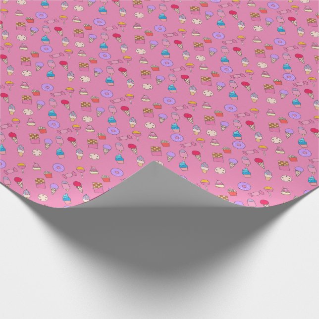 Papel De Regalo Caramelo, dulces y torta (Esquina)