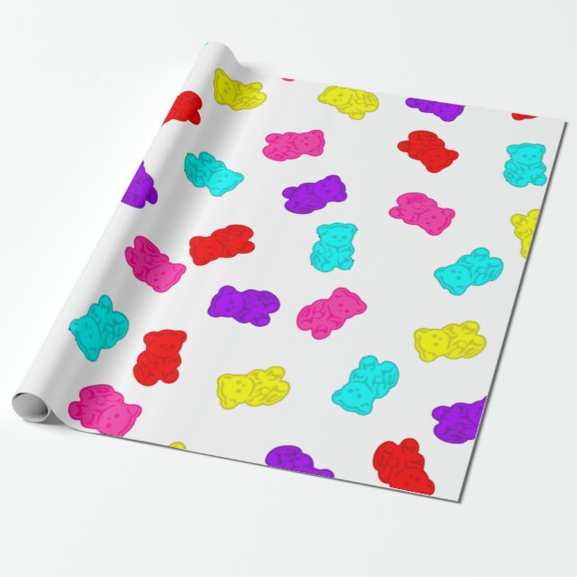 Papel De Regalo caramelos de colores arcoíris (Desenrollado)