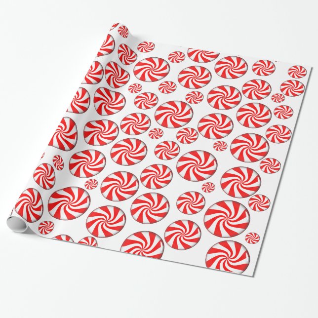 Papel De Regalo Caramelos de Menta (Desenrollado)