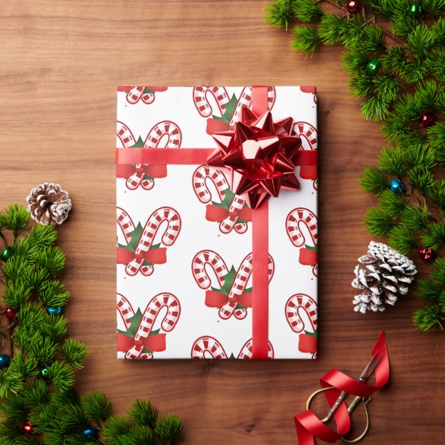Papel De Regalo Caramelos de Navidad (Regalo de vacaciones)