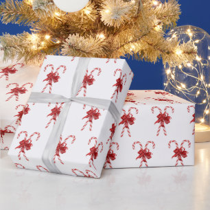 Papel De Regalo Caramelos de Navidad atados con lazos