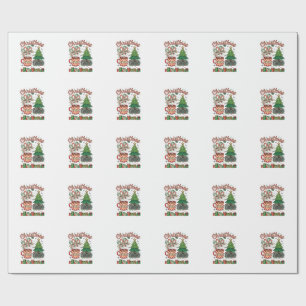 Papel De Regalo Caramelos de Navidad Cacao Caos Árbol Taza Regalo