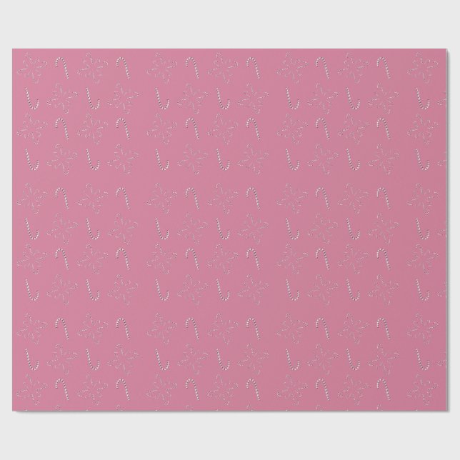 Papel De Regalo Caramelos Navideños 2026 Rosa (Superficie plana)