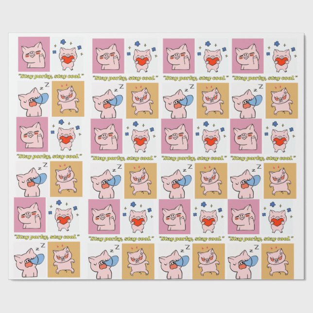 Papel De Regalo caras de cita de cerdo (Superficie plana)