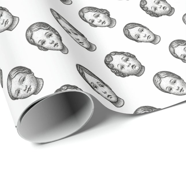Papel De Regalo Caras de Muñecas (Esquina del rollo)